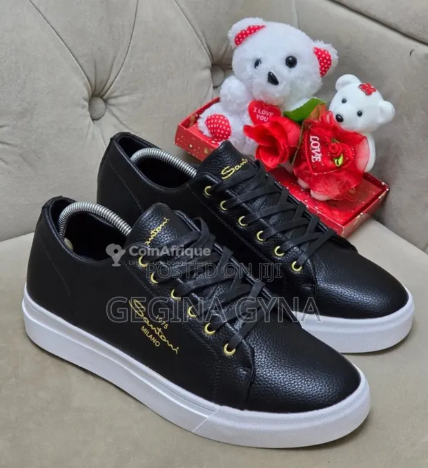Santoni Sneakers Ngozi Rangi Nyingi - Mpya Kabisa - 1