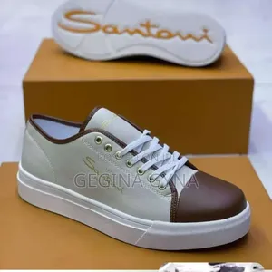 Santoni Sneakers Ngozi Rangi Nyingi - Mpya Kabisa