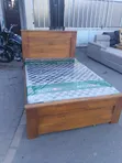 4x6 Wooden Bed Frame with Mattress - 1
