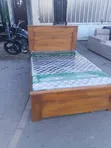 4x6 Wooden Bed Frame with Mattress - 2