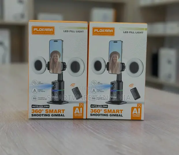 Plokama Auto-A20 Pro 360 AI Gimbal with LED Fill Light - 1