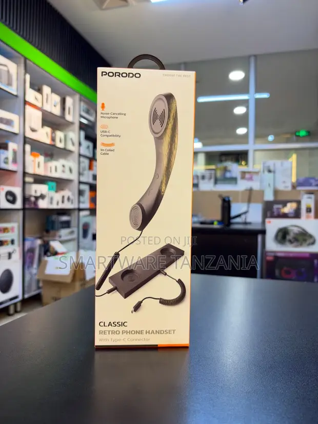 Porodo Classic Retro Simu Handset USB-C Noise Cancelling - 1
