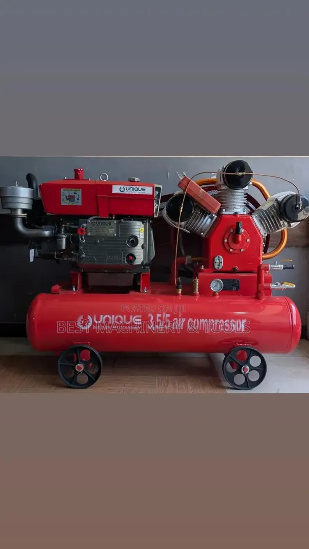 Unique Air Compressor - Double Tank, 26HP Diesel - 1