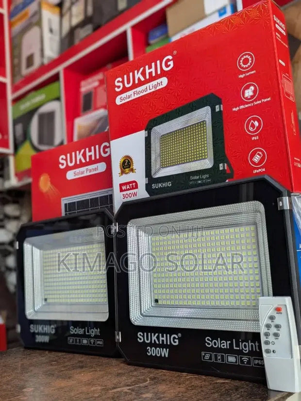 300W Solar Floodlight with Motion Sensor - 1