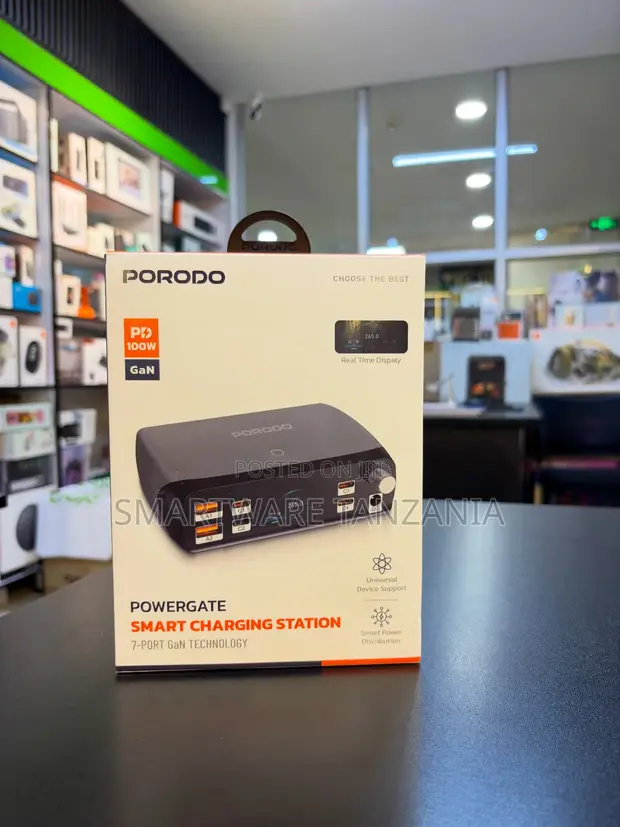 Porodo Powergate 100W GaN 7-Port Smart Charging Station - 1
