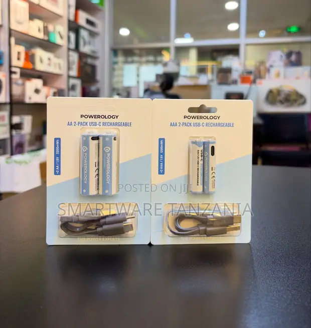 Powerology AA & AAA USB-C Rechargeable Batteries (2-Pack) - 1