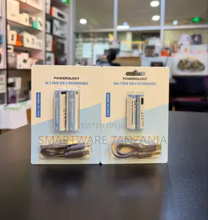 Powerology AA & AAA USB-C Rechargeable Batteries (2-Pack)