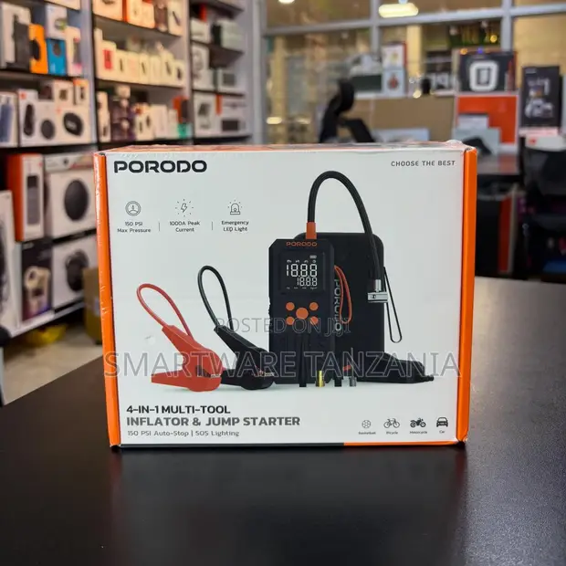 Porodo 4-in-1 Jump Starter & Inflator 1000A 150 PSI - 1