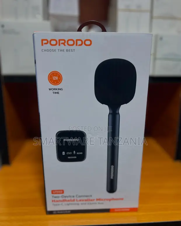 Porodo Handheld Lavalier Microphone (12h, USB-C/Lightning) - 1