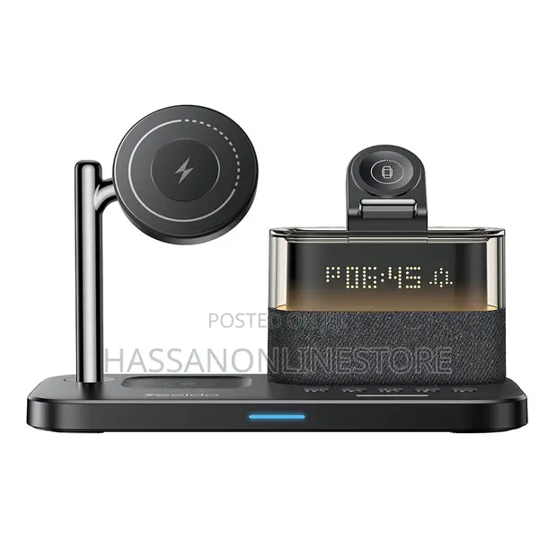 Yesido DS37 6-in-1 Wireless Charger Stand with Clock - 1