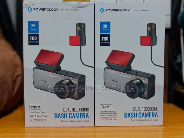 Powerology CAM2K1 Dual Recording Dash Camera (Front & Rear/Interior) - 1