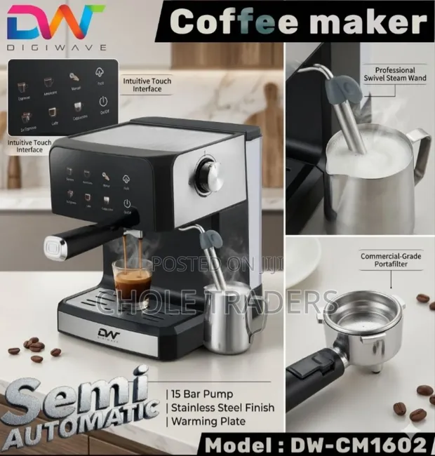 Digiwave Semi Automatic Coffee Maker - 1
