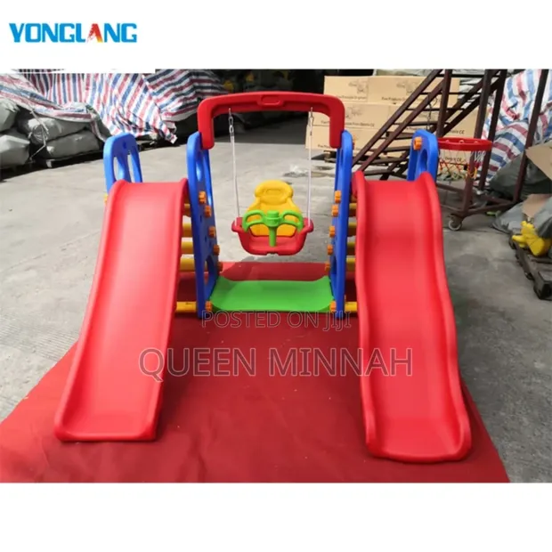4-in-1 Double Slide Swing Set - 1