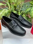 Salvatore Ferragamo Men's Leather Loafer Shoes (Moccasins) - Black - 1