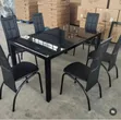 Dining Table - Seats 6, Square Glass Top - 1