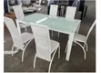 Dining Table - Seats 6, Square Glass Top - 2