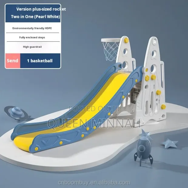 Kids Slide with Basketball Hoop - 1