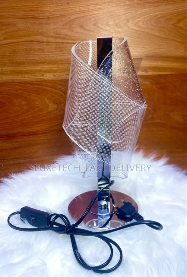 Modern Decorative Table Lamp with Patterned Acrylic Shade - 1