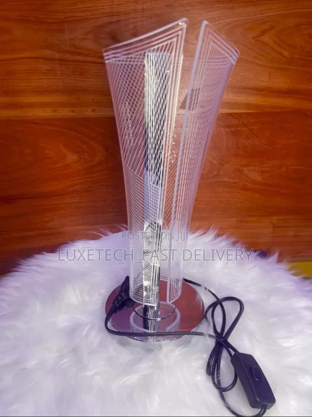 Modern V-Shaped Acrylic Shade Bedside Lamp - 1