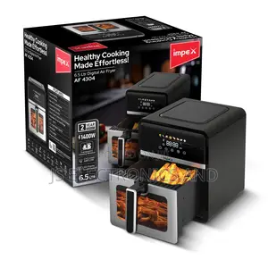 Impex Air Fryer 6.5L Kidijitali chenye Touch Control & Dhamana ya Mwaka 1