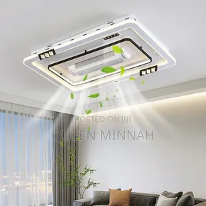 Modern LED Ceiling Fan Lamp with Remote Control (Warm White, Flush Mount)