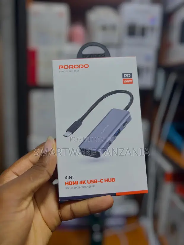 Porodo 4-in-1 USB-C Hub na 100W PD Charging - 1