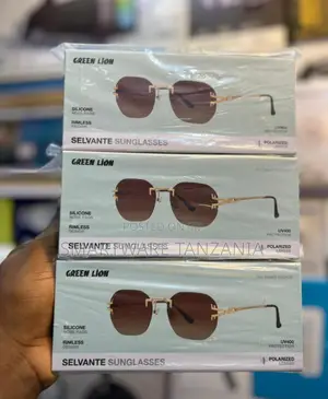 Green Lion Selvante Polarized Rimless Sunglasses UV400 Brown