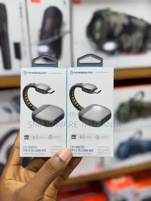 Powerology 2-in-1 USB-C to 3.5mm Aux Adapter (PD 60W)