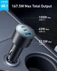 Chaja ya Gari ya Anker 167.5W yenye Milango 3 - 5