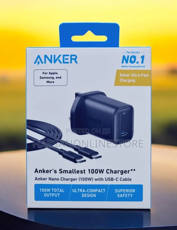 Chaja ya Anker Nano 100W na Kebo ya USB-C ya 1.8m - 1