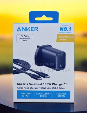 Chaja ya Anker Nano 100W na Kebo ya USB-C ya 1.8m