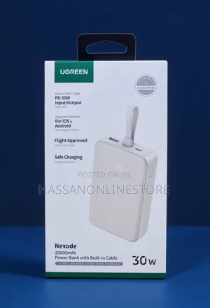 Ugreen Nexode 30W 20,000mAh Power Bank with Built-in Cable