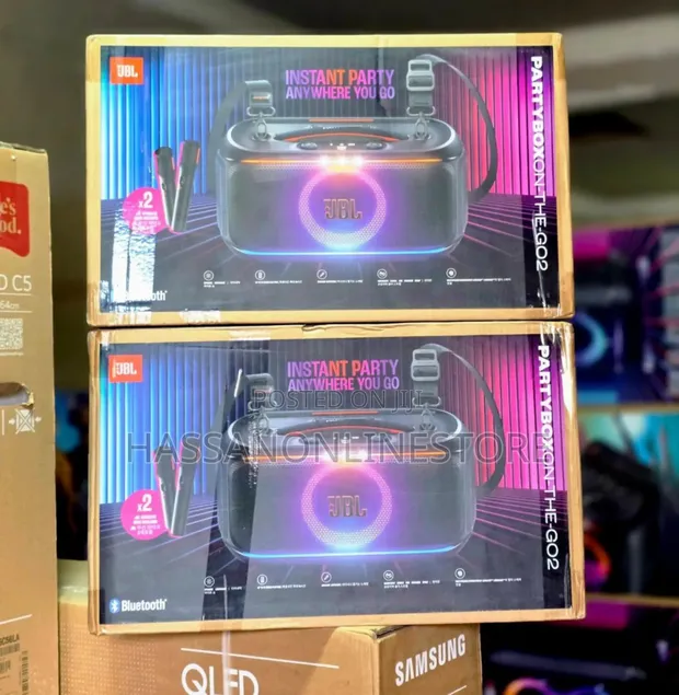 JBL PartyBox On-The-Go 2 Party Speaker with 2 Wireless Mics - 1