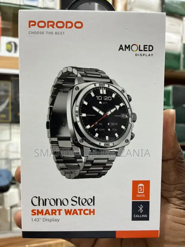 Porodo Chrono Steel AMOLED Smartwatch 1.43" Simu za BT - 1