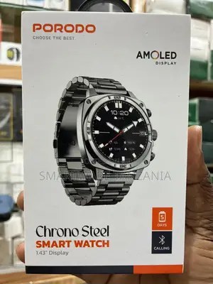 Porodo Chrono Steel AMOLED Smartwatch 1.43" Simu za BT