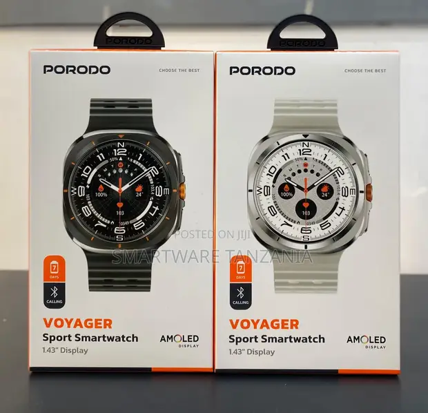 Porodo Voyager Sport Smartwatch AMOLED 1.43" BT Calling, 7 Days Battery - 1