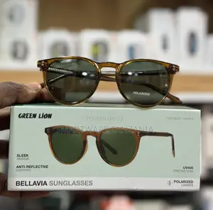 Green Lion Bellavia Sunglasses - Brown Frame, Polarized Green Lenses
