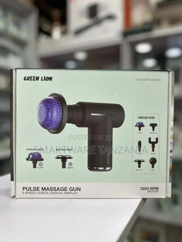 Green Lion Pulse Massage Gun - 3200 RPM, Kasi 6 - 1