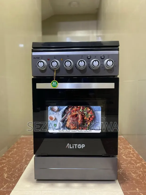 Alitop Gas Cooker 50x50cm - 4 Burners (3 Gas, 1 Electric) with Electric Oven - 1
