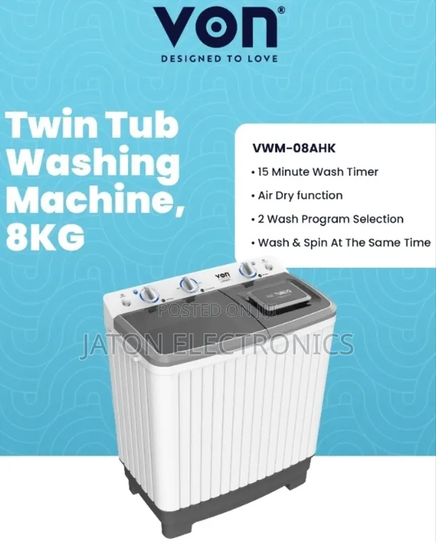 Von 8kg Twin Tub Washing Machine - 1