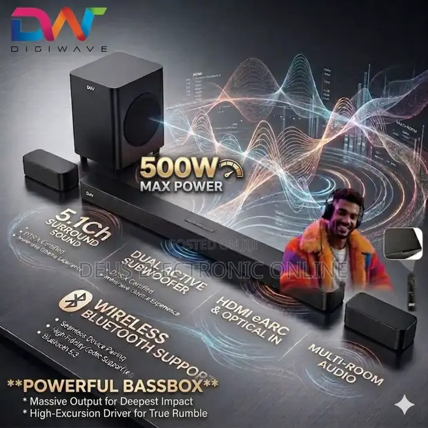 Digiwave 5.1ch Soundbar Bassbox 500W - 1