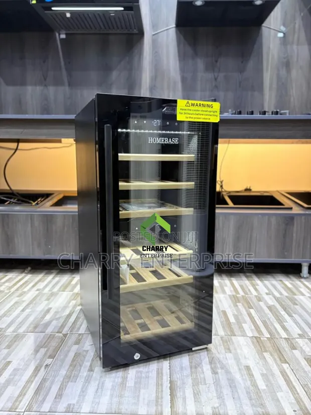 New Homebase 24 Bottle Free-Standing Wine Cooler - Black Glass Door - 1