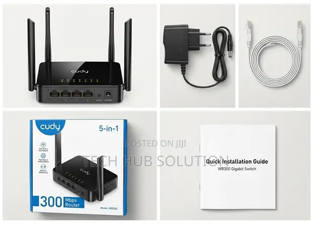 Cudy WR300 N300 5-in-1 Kipanga-Njia (Router) cha Wifi Kisicho na Waya - 1