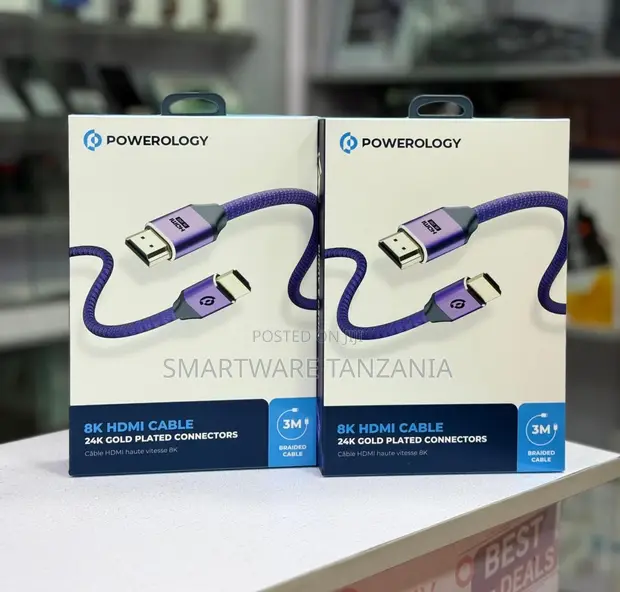 Powerology 8K HDMI Braided Cable 3m Purple - 1