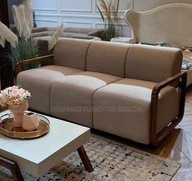 Sofaset ya Kisasa ya Brown Velvet - 1