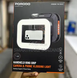 Porodo Handheld Ring Grip Vlogging Light (240 LEDs, 3 Modes)