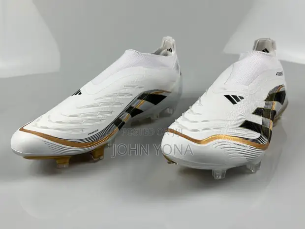 Adidas Predator Elite Laceless FG Football Boots - White/Black/Gold - 1