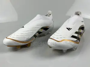 Adidas Predator Elite Laceless FG Viatu vya Mpira - Nyeupe/Nyeusi/Dhahabu