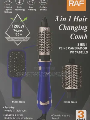 RAF 3-in-1 Hair Dryer Brush 1200W Ceramic Styler