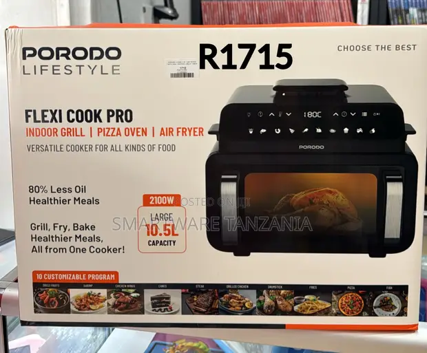 Porodo Flexi Cook Pro 3-in-1 Air Fryer, Grill, Oven (10.5L, 2100W) - 1